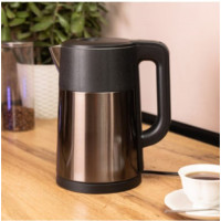 Електрочайник Hoffmans HM-2543  нержавіюча сталь, подвійний захист, авто-вимкнення, LED підсвітка, ергономічна ручка, прихований нагрівальний елемент, поворотна база 360, сучасний дизайн